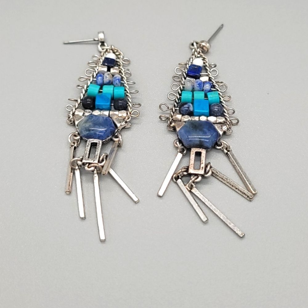 CHICOS Silver Toned Dangle Earrings